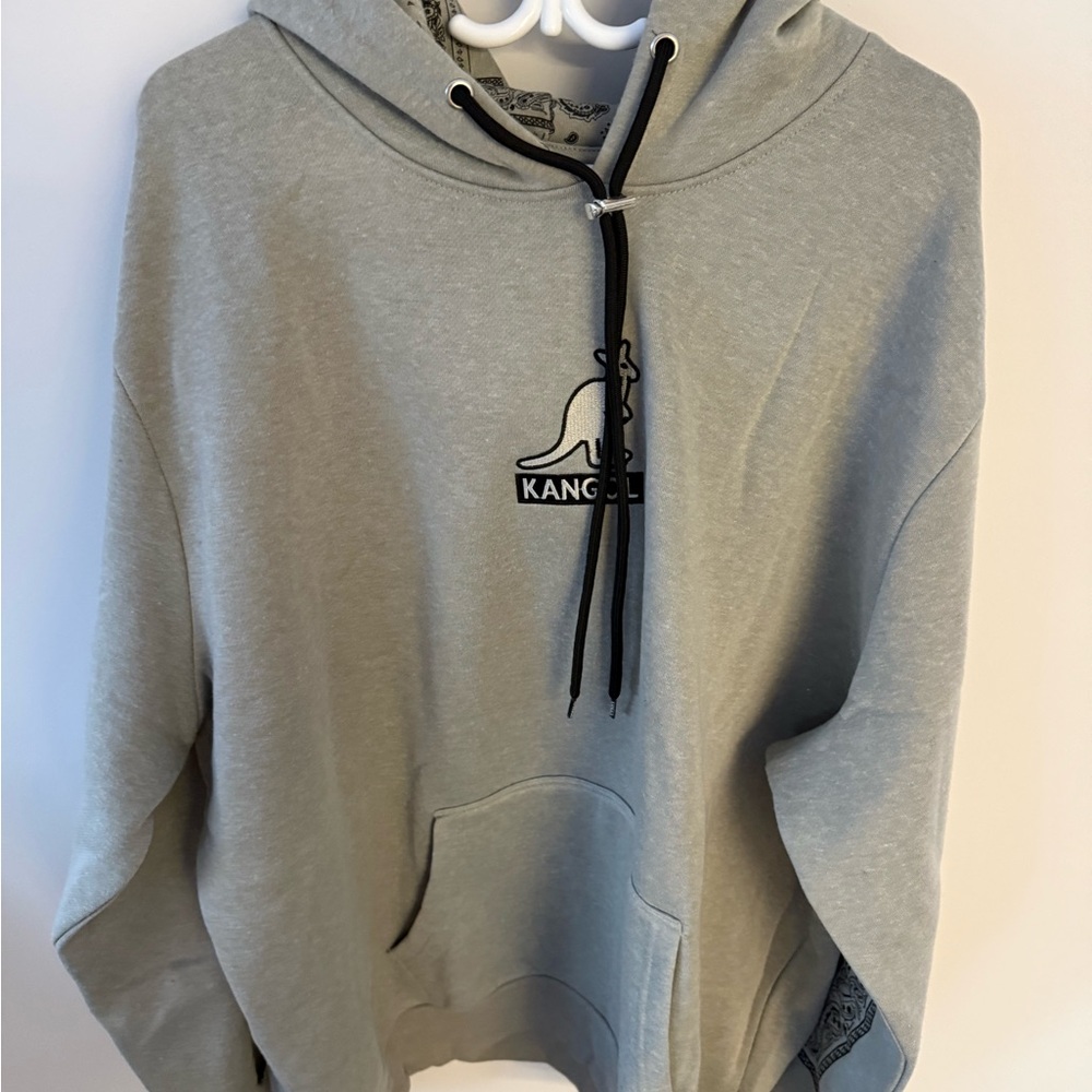 Kangol Light Gray Hoodie with Kangaroo Emblem